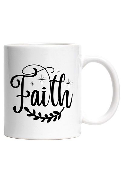 INOVATIX Personalized white mug, message that says it's good to have faith, INOVATIX®. 330ml