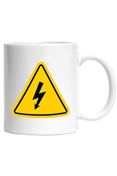 INOVATIX Cana alba personalizata, Semn, Pericol, Electrocutare, Fulger, INOVATIX®. 330ml