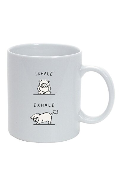 INOVATIX Cana alba personalizata, Inhale exhale, alb, D1451, INOVATIX®. 330ml