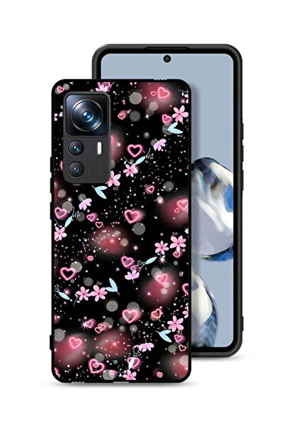 Tolwak غطاء حماية لهاتف شاومي 12T Pro بنقشة قلوب وأزهار صغيرة