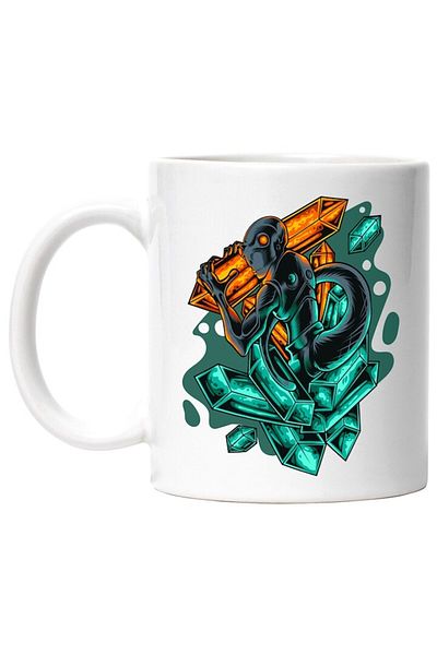 INOVATIX Personalized white mug, Alien, Reptile Crystals, Sci Fi, Armor, INOVATIX®. 330ml