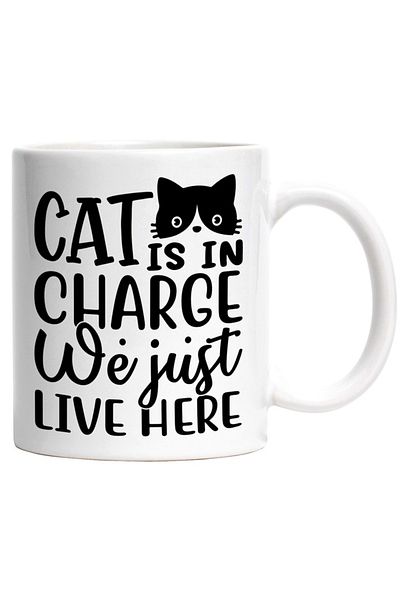 INOVATIX Personalized white mug, for those who give all the authority to a cat, INOVATIX®. 330ml