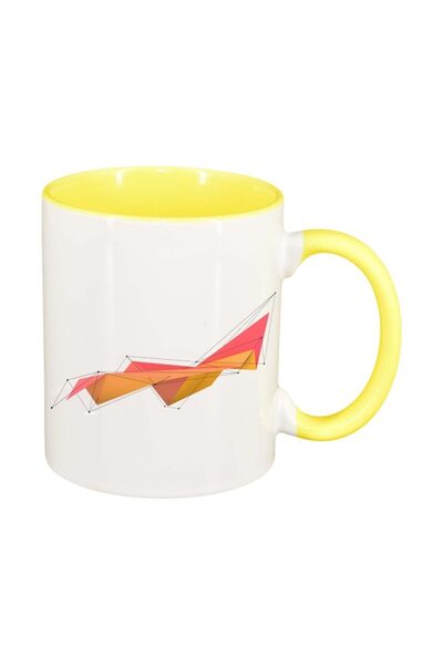 INOVATIX Cana alba personalizata, Forme, interior galben, D297, INOVATIX®. 330ml