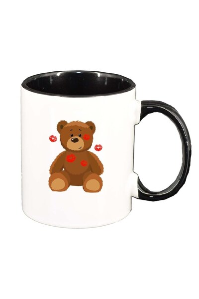 INOVATIX Cana alba personalizata, Teddy, interior negru, D335, INOVATIX®. 330ml