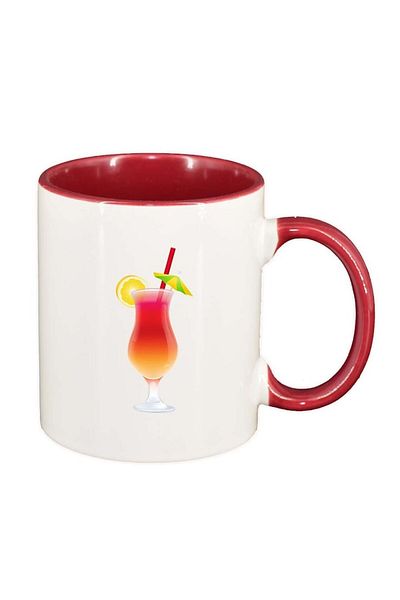 INOVATIX Personalized white mug, Cocktail, red interior, D414, INOVATIX®. 330ml