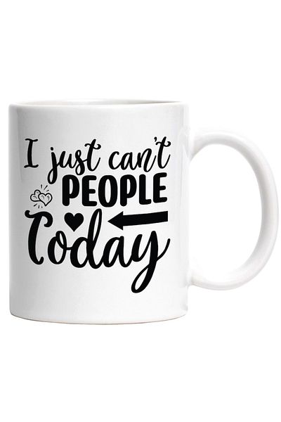 INOVATIX Personalized white mug, heart for those who really don't feel like people today, INOVATIX®. 330ml