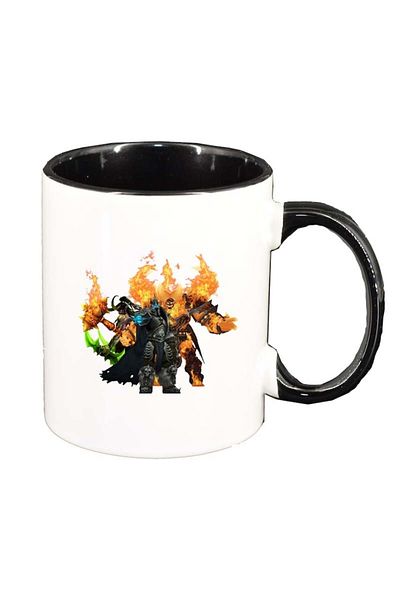 INOVATIX Personalized white mug, WoW, black interior, D137, INOVATIX®. 330ml