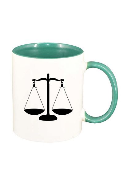 INOVATIX Personalized white mug, Zodiac sign, green interior, D156, INOVATIX®. 330ml