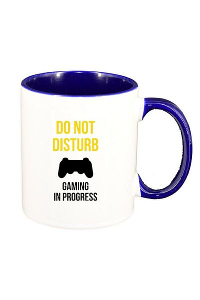 INOVATIX Cana alba personalizata, Gamer, Do Not Disturb, interior albastru inchis, D1378, INOVATIX®. 330ml