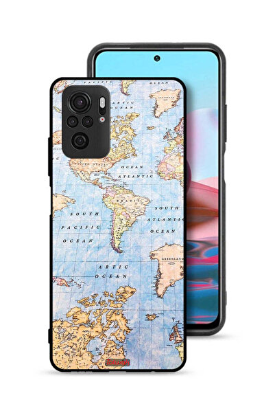 Tolwak غطاء حماية لهاتف شاومي ريدمي نوت 10 4G بتصميم خريطة العالم