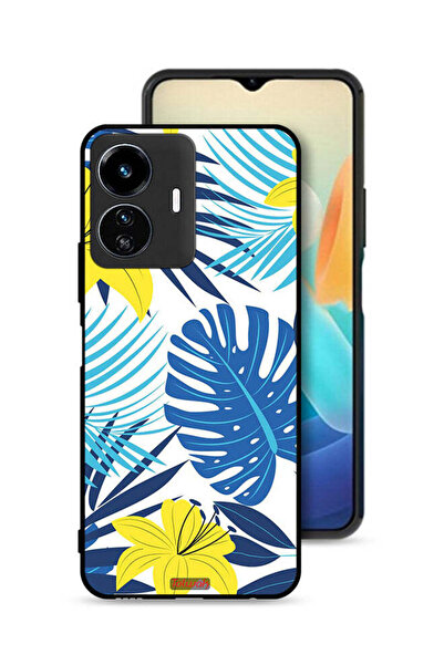 Tolwak غطاء حماية لهاتف Vivo Y77 5G برسومات ريش وزهور