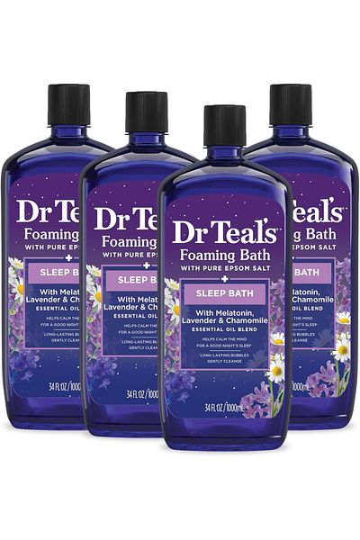 Dr Teals Dr Teal's Foaming Bath with Pure Epsom Salt, Sleep Blend with Melatonin, Lavender & Chamomile Essent