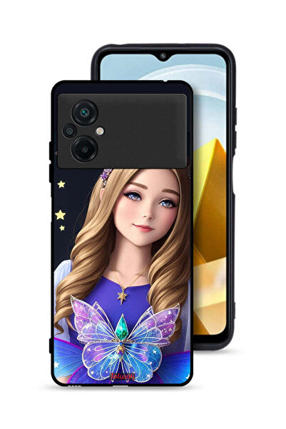 Tolwak Xiaomi Poco M5 4G Protective Case Cover Cute Butterfly Girl