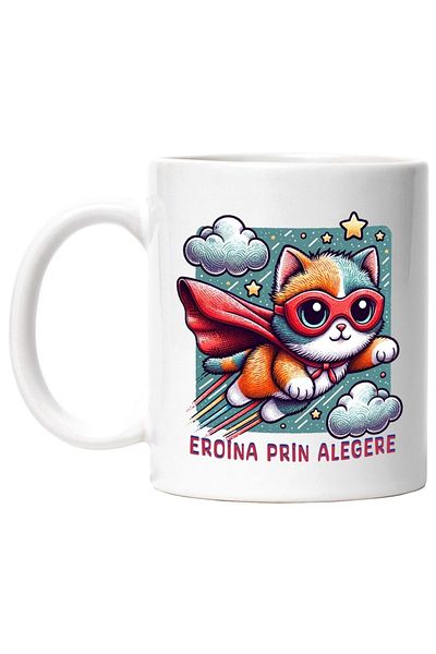 INOVATIX Personalized white mug, Super Princess, Superhero, Heroine By Choice, INOVATIX®. 330ml
