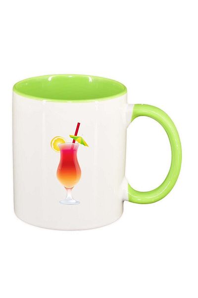 INOVATIX Personalized white mug, Cocktail, light green interior, D414, INOVATIX®. 330ml