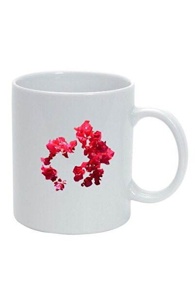 INOVATIX Персонализирана бяла чаша, Цвете, бяла, D247, INOVATIX®. 330 мл