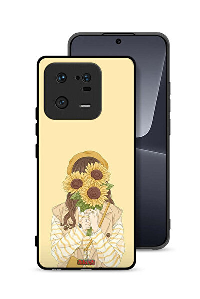 Tolwak غطاء حماية لهاتف شاومي 13 برو بنقشة عباد الشمس وإخفاء الوجه