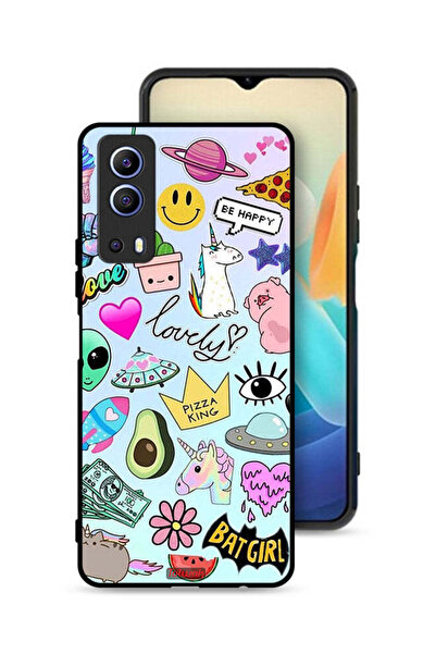 Tolwak غطاء حماية لهاتف Vivo iQOO Z3 5G بملصقات جميلة