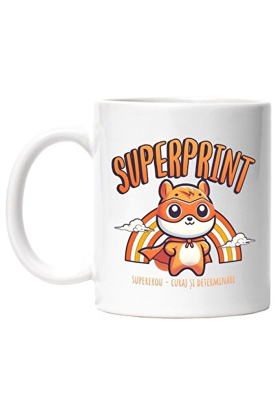 INOVATIX Cana alba personalizata, Super Print SuperErou, Curaj si Determinare...