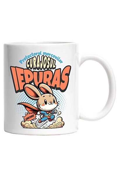 INOVATIX Cana alba personalizata, Curajosul Iepuras-protectorul morcovilor, I...