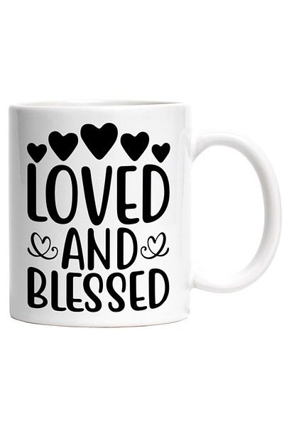 INOVATIX Personalized white mug, heart for beloved and blessed women, INOVATIX®. 330ml