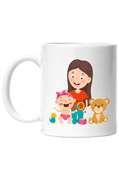 INOVATIX Cana alba personalizata, Mama, Parinte, Bebelus, Jucarii, Cub, Mingi...