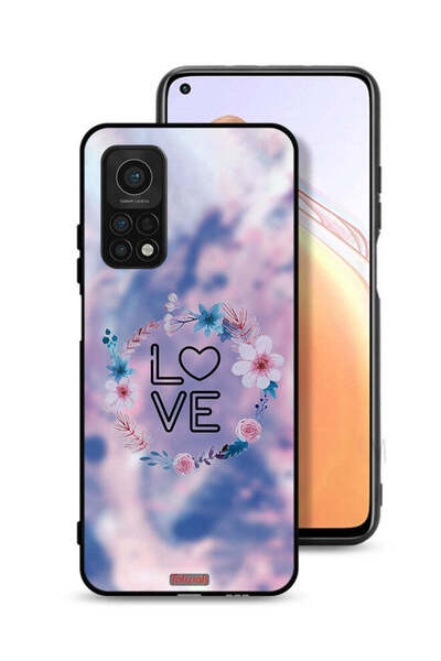 Tolwak غطاء حماية لهاتف شاومي مي 10T 5G برسومات زهور الحب وخاتم فني