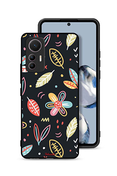 Tolwak غطاء حماية لهاتف شاومي 12 لايت بتصميم زهور وأوراق فنية تجريدية