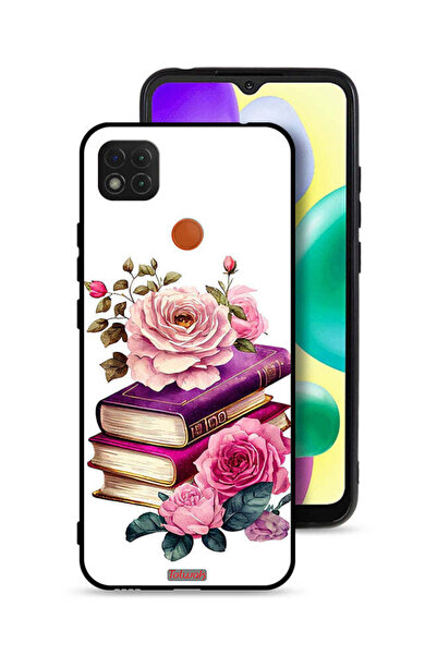 Tolwak Xiaomi Redmi 9C Protective Case Cover Roses And Books