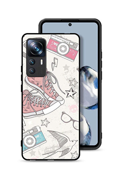 Tolwak غطاء حماية لهاتف Xiaomi 12T Pro بتصميم حذاء من القماش وفن الكاميرا
