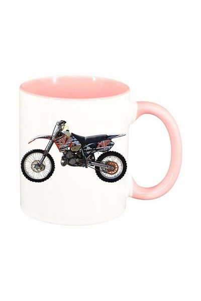 INOVATIX Cana alba personalizata, Motor, interior roz, D55, INOVATIX®. 330ml