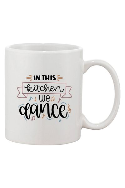 INOVATIX Cana alba personalizata, personalizata 'In this kitchen we dance'a, INOVATIX®. 330ml