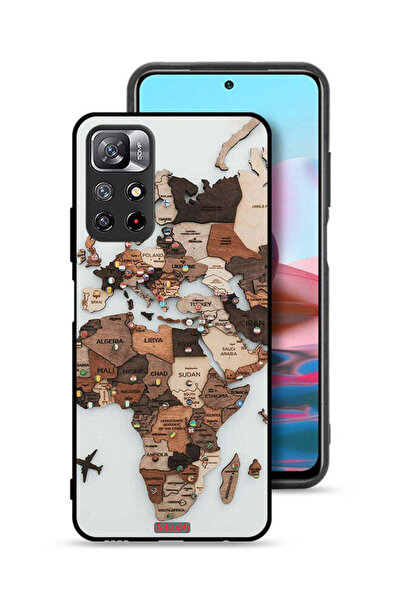 Tolwak غطاء حماية لهاتف شاومي ريدمي نوت 11 4G بتصميم خريطة العالم