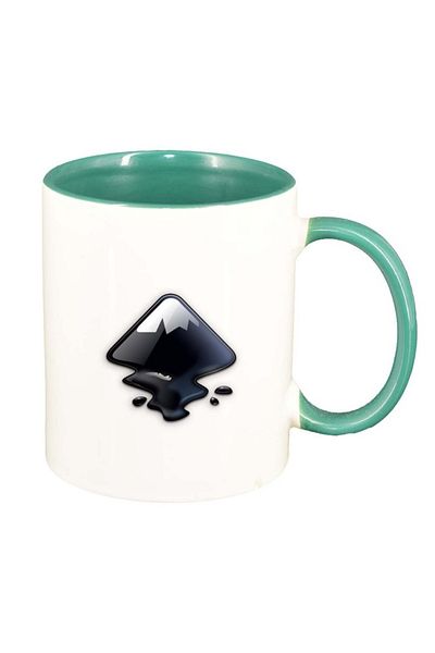 INOVATIX Personalized white mug, Colour, green interior, D318, INOVATIX®. 330ml