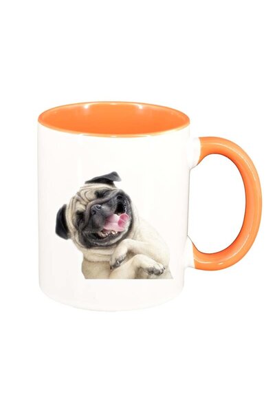 INOVATIX Cana alba personalizata, Dog, interior portocaliu, D94, INOVATIX®. 3...