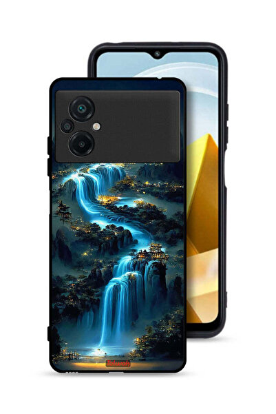 Tolwak Xiaomi Poco M5 4G Protective Case Cover Waterfall Art