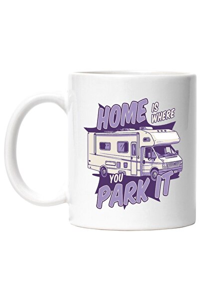 INOVATIX Cana alba personalizata, Mesaj Home Is Where You Park It, Rulota, Ca...