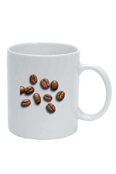INOVATIX Cană albă personalizată, boabe de cafea, albă, D270, INOVATIX®. 330ml