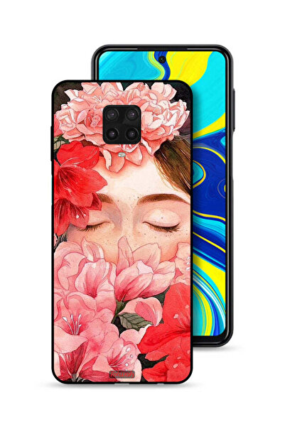 Tolwak غطاء حماية لهاتف شاومي ريدمي نوت 9 برو، وجه فتاة مخفي في فن الزهور