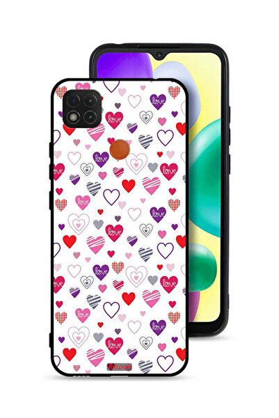 Tolwak Xiaomi Redmi 10A Protective Case Cover Hearts Doodle