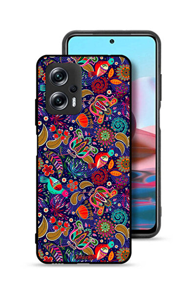 Tolwak غطاء حماية لهاتف شاومي ريدمي نوت 11T برو 5G بنقشة أوراق طيور ملونة وزهور