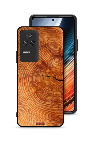 Tolwak Xiaomi Poco F4 Protective Case Cover Crack Wood