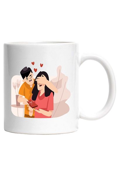 INOVATIX Personalized white mug, Lovers, Couple, Anniversary, Gift Box, Hearts, INOVATIX®. 330ml