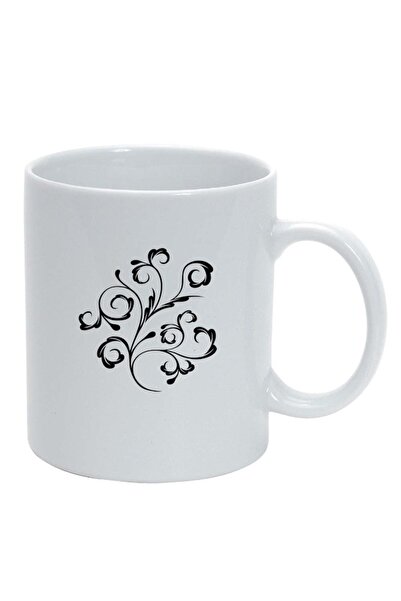 INOVATIX Cana alba personalizata, Model Floral, alb, D281, INOVATIX®. 330ml