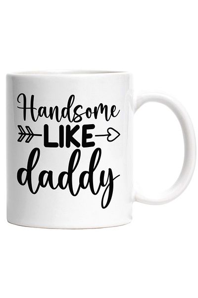 INOVATIX Cana alba personalizata, ul in limba engleza Handsome like daddy - chipes ca tata, INOVATIX®. 330ml