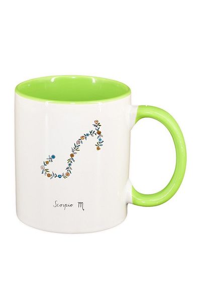 INOVATIX Personalized white mug, Zodiac, Taurus, light green interior, D1382, INOVATIX®. 330ml