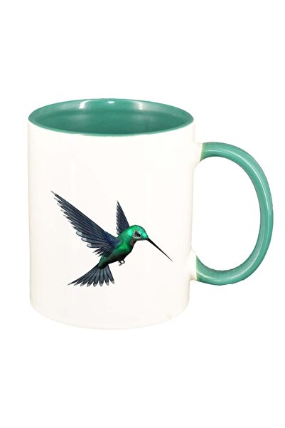 INOVATIX Cana alba personalizata, Bird, interior verde, D313, INOVATIX®. 330ml