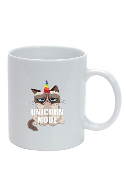 INOVATIX Cana alba personalizata, Meme - Grumpy Unicorn Mode, alb, D1397, INO...