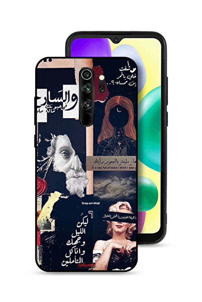Tolwak غطاء حماية لهاتف شاومي ريدمي نوت 8 برو بعبارات عربية ووجوه مقطوعة