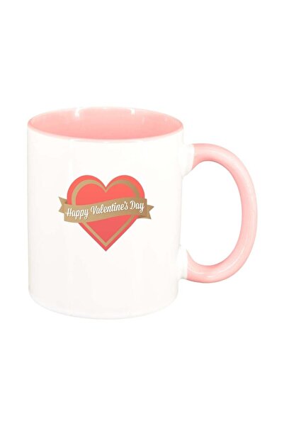 INOVATIX Cana alba personalizata, Love, interior roz, D336, INOVATIX®. 330ml